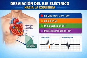 Electrocardiograma con desviación izquierda del eje eléctrico